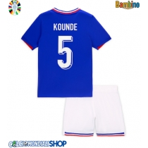 Maglie da calcio Francia Jules Kounde #5 Prima Maglia Bambino Europei 2024 Manica Corta (+ Pantaloni corti)